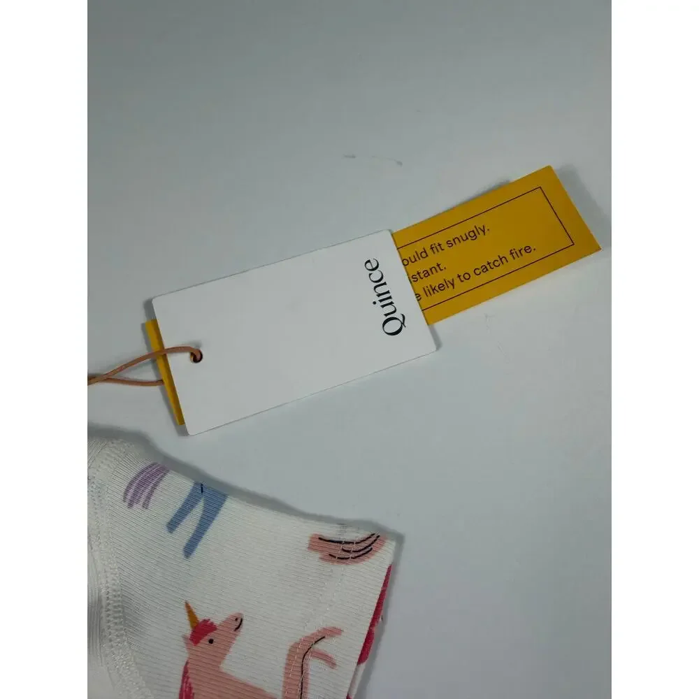 NEW Quince Unicorn Short Sleeve Pajamas Set Size 2